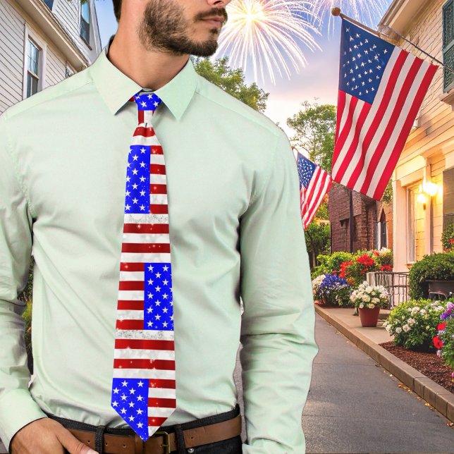 4th of July Celebration - USA flag  Tie (Creator Uploaded)