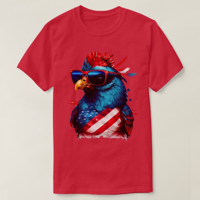 4th of July Chicken 3 T-Shirt (Design Front)