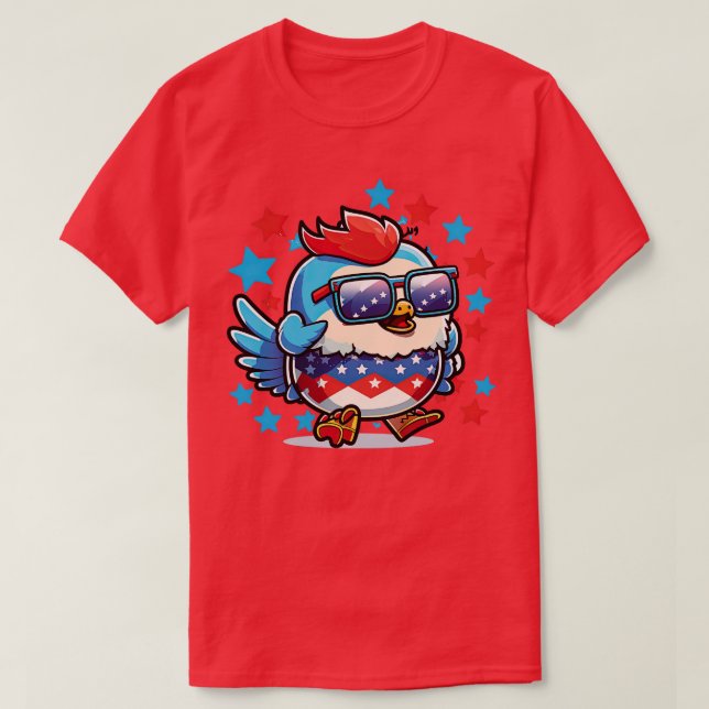4th of July Chicken 4 T-Shirt (Design Front)