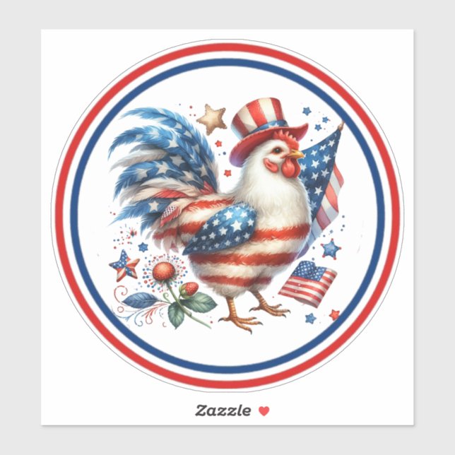 4th of July Chicken Clipart-61531 (Sheet)