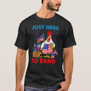 4th Of July Chicken Firework Beer Just Here To Ban T-Shirt