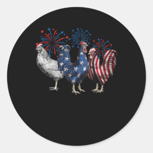4th Of July Chicken Patriotic Mum Farm Classic Round Sticker
