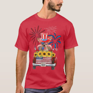 4th of July Chihuahua Firework Sunflower America D T-Shirt
