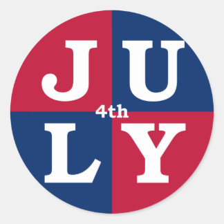 4th of July Classic Round Sticker