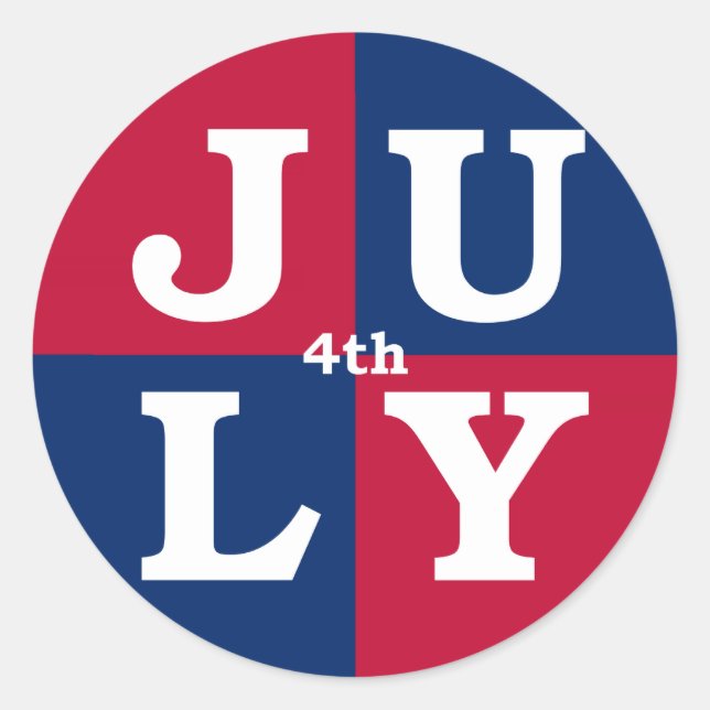 4th of July Classic Round Sticker (Front)