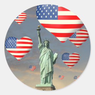 4th of July Classic Round Sticker