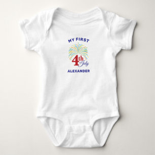 4th of July Colourful Patriotic Fireworks Baby Bodysuit