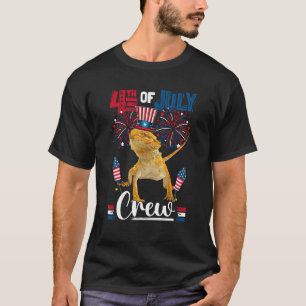 4th Of July Crew Bearded Dragon Holding American T-Shirt