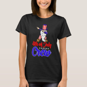 4th Of July Crew Gnome   Women America Flag Love T-Shirt