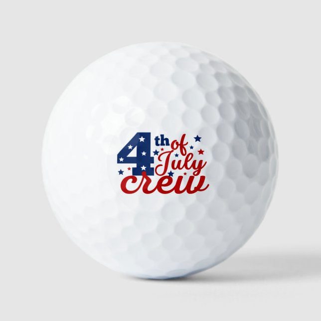4th Of July Crew T-Shirt Golf Balls (Front)