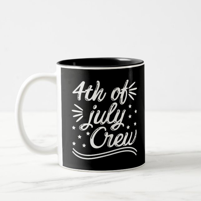 4th Of July Crew Two-Tone Coffee Mug (Left)