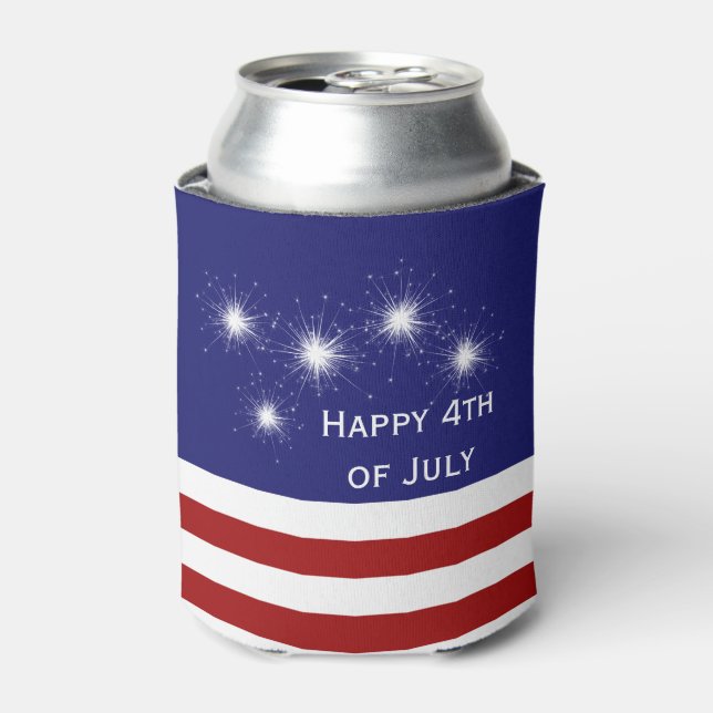 4th of July Customisable Can Cooler with Fireworks (Can Front)
