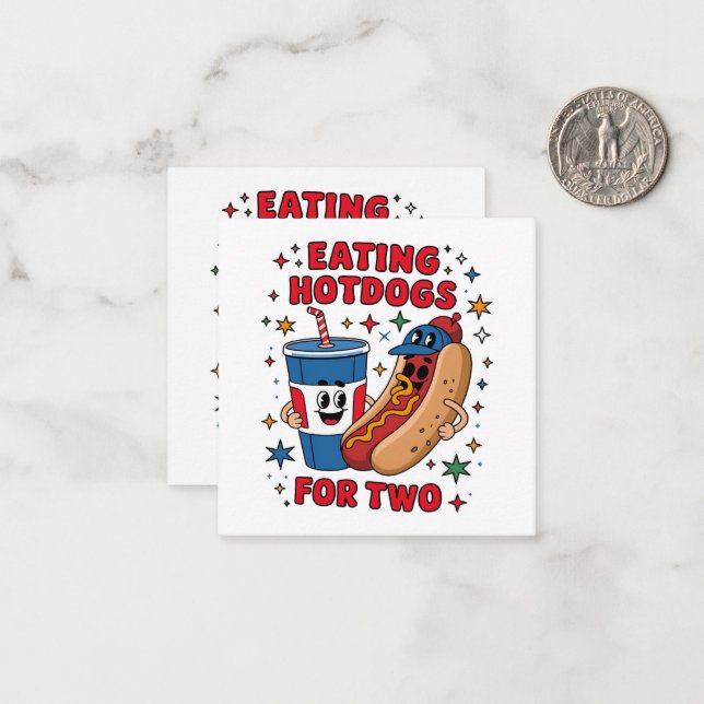 4th Of July Cute Hotdogs Card (Front/Back In Situ)