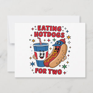 4th Of July Cute Hotdogs Invitation