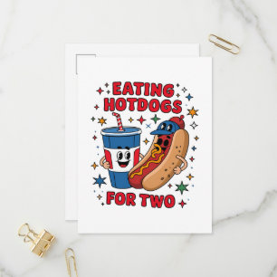 4th Of July Cute Hotdogs Invitation Postcard