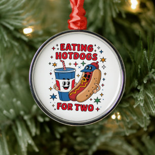 4th Of July Cute Hotdogs Metal Tree Decoration