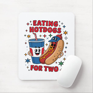 4th Of July Cute Hotdogs Mouse Mat