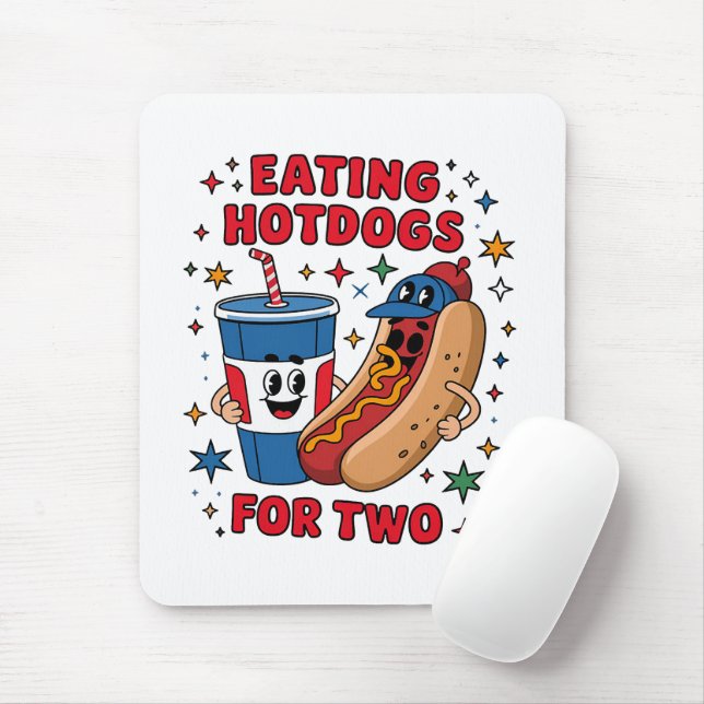 4th Of July Cute Hotdogs Mouse Mat (With Mouse)