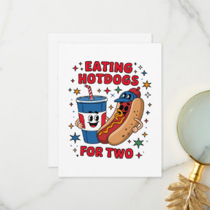 4th Of July Cute Hotdogs Thank You Card