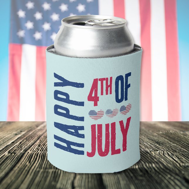 4th Of July Cute Patriotic American Flag Can Cooler (4th Of July Cute Patriotic American Flag Can Cooler)