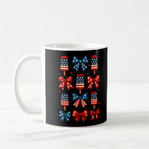 4th Of July Cute Popsicle Coquette Bow Patriotic  Coffee Mug