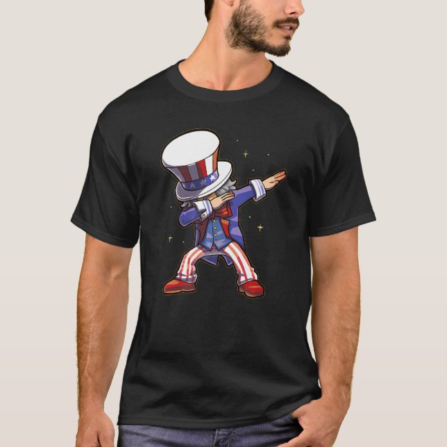 4th Of July Dabbing  Patriotic Sam Freedom Uncle R T-Shirt (Front)
