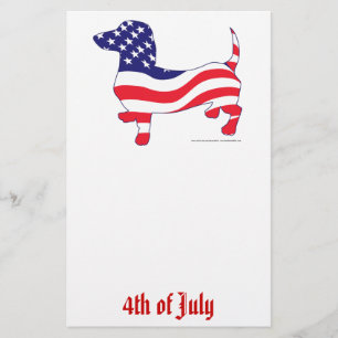 4th of July Dachshund Stationery