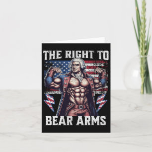 4th Of July Dad Usa Flag 2nd Bear Arms Bodybuildin Card