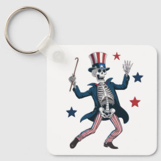 4th of July Dancing Skeleton Key Ring