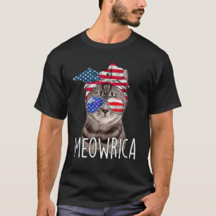 4th Of July Day Of Independence Meowrica meowrica  T-Shirt