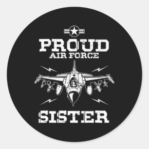4th Of July Day Sibling Proud Air Force Sister Classic Round Sticker