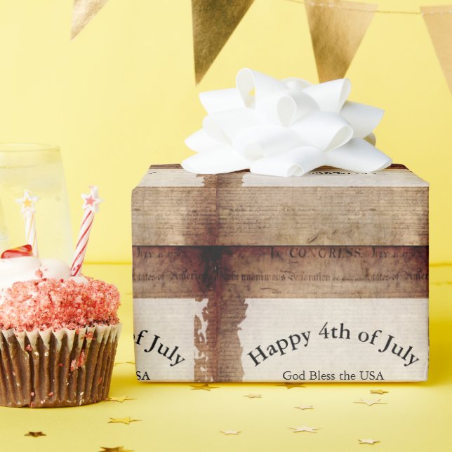 4th of July 📜 Declaration of Independence  Wrapping Paper (Birthday Party)