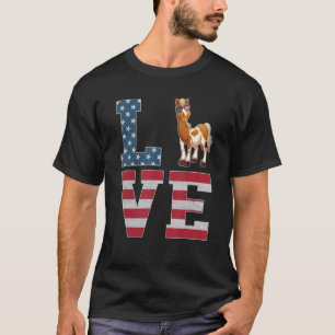 4th Of July Decor Patriotic Love Horse American Fl T-Shirt