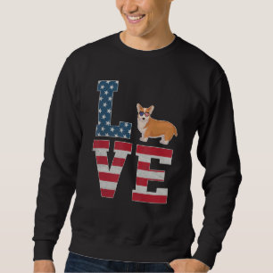 4th Of July Decor Patriotic Love Welsh Corgi Ameri Sweatshirt