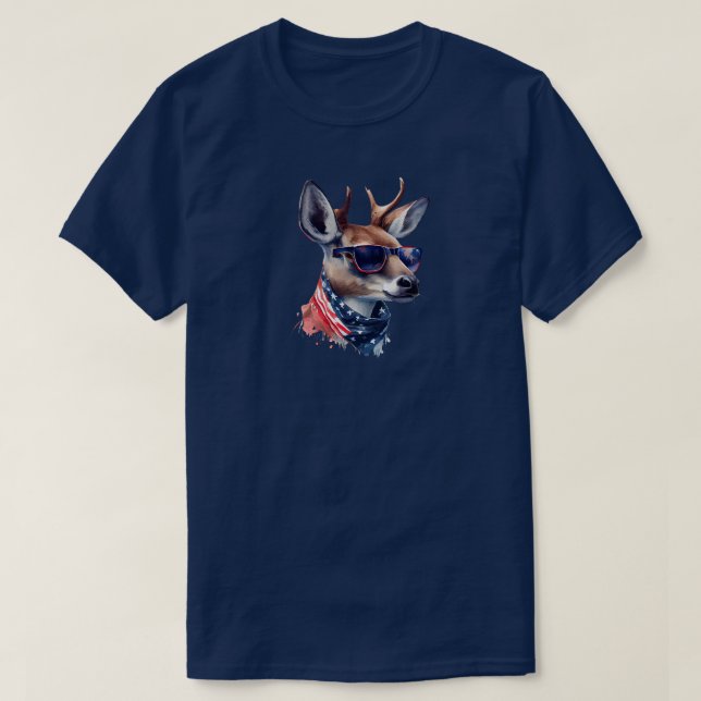 4th Of July Deer T-Shirt (Design Front)