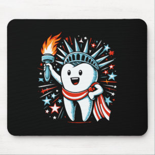 4th Of July Dentist Tooth Dental Patriotic Women M Mouse Mat