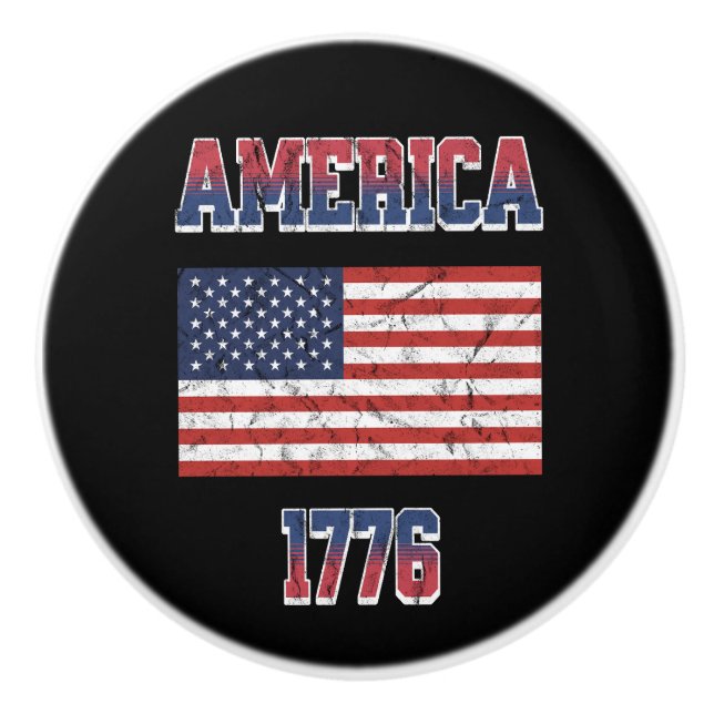 4th of July design Ceramic Knob (Front)