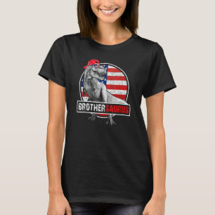 4th Of July Dinosaur Brothersaurus Rex Kids Boys M T-Shirt