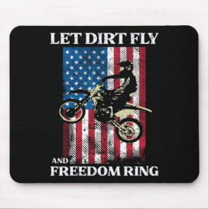 4th Of July Dirt Bike Motocross America Biker Men Mouse Mat