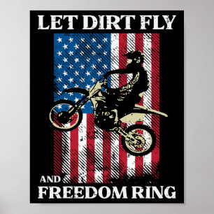 4th Of July Dirt Bike Motocross America Biker Men Poster