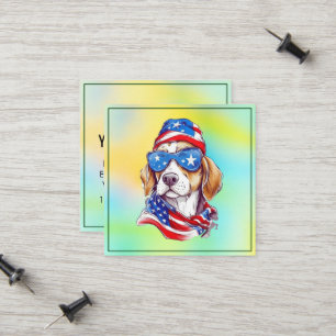 4th Of July Dog Editable Template-66361 Calling Card