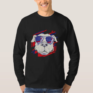 4th Of July Dog Puppy Funny USA Flag Patriotic Pet T-Shirt