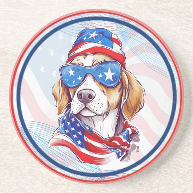 4th Of July Dog Sublimation-66361 Coaster (Front)