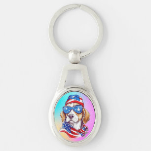 4th Of July Dog Sublimation-66361 Key Ring