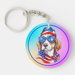 4th Of July Dog Sublimation-66361 Key Ring
