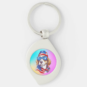 4th Of July Dog Sublimation-66361 Key Ring