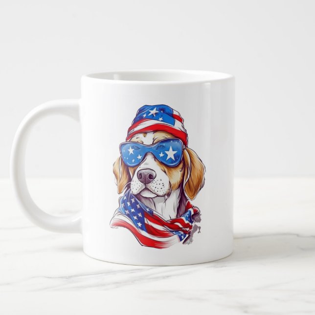 4th Of July Dog Sublimation-66361 Large Coffee Mug (Left)
