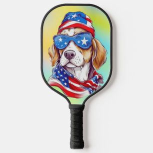 4th Of July Dog Sublimation-66361 Round Clock Pickleball Paddle