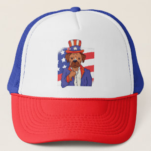 4th of July Dog USA Patriot design Trucker Hat