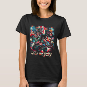 4th Of July Dragon Monster Truck Byld Eagle Americ T-Shirt